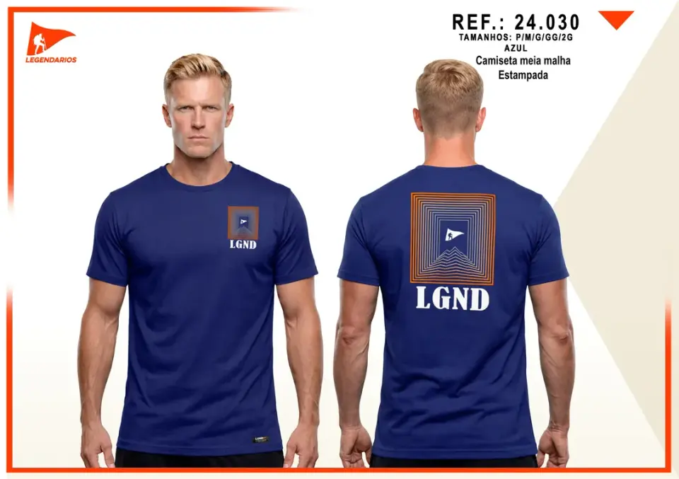 Camiseta Meia Malha (2) — Azul