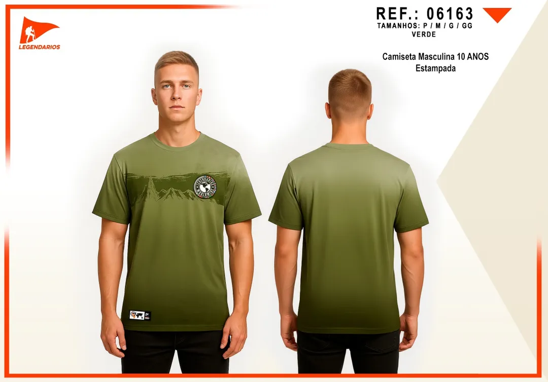 Camiseta Masculina 10 Anos (Verde)