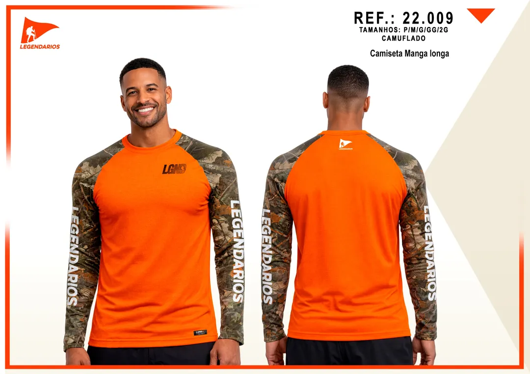 Camiseta Manga Longa Camuflado