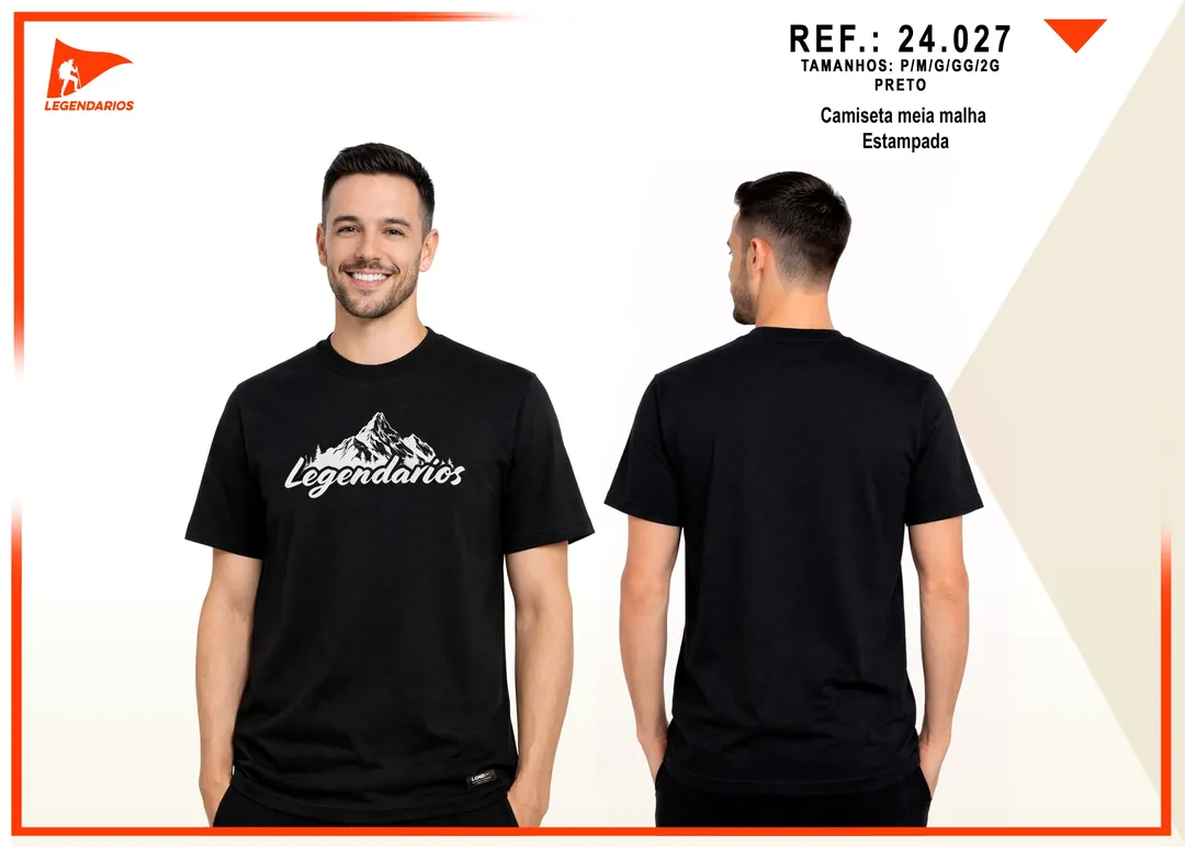 Camiseta Meia Malha (Preto)