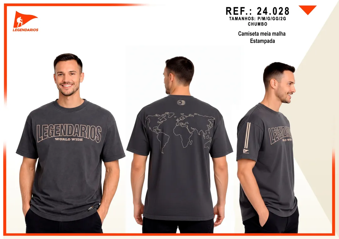 Camiseta Meia Malha (Chumbo)