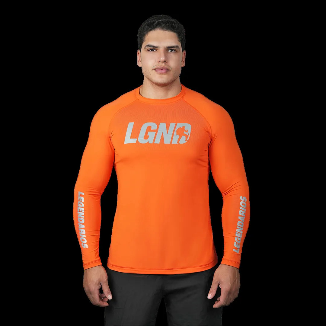 Manga Longa UV50+ Poliamida — Laranja/Refletivo